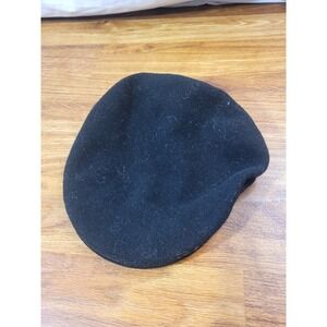 Kangol 504 Wool Flat Cap XL Black 100% Pure Virgin Wool